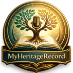 MyHeritageRecord site icon, a secure digital record for personal history.